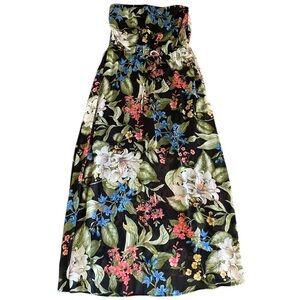Bobeau women’s tropical print strapless maxi dress